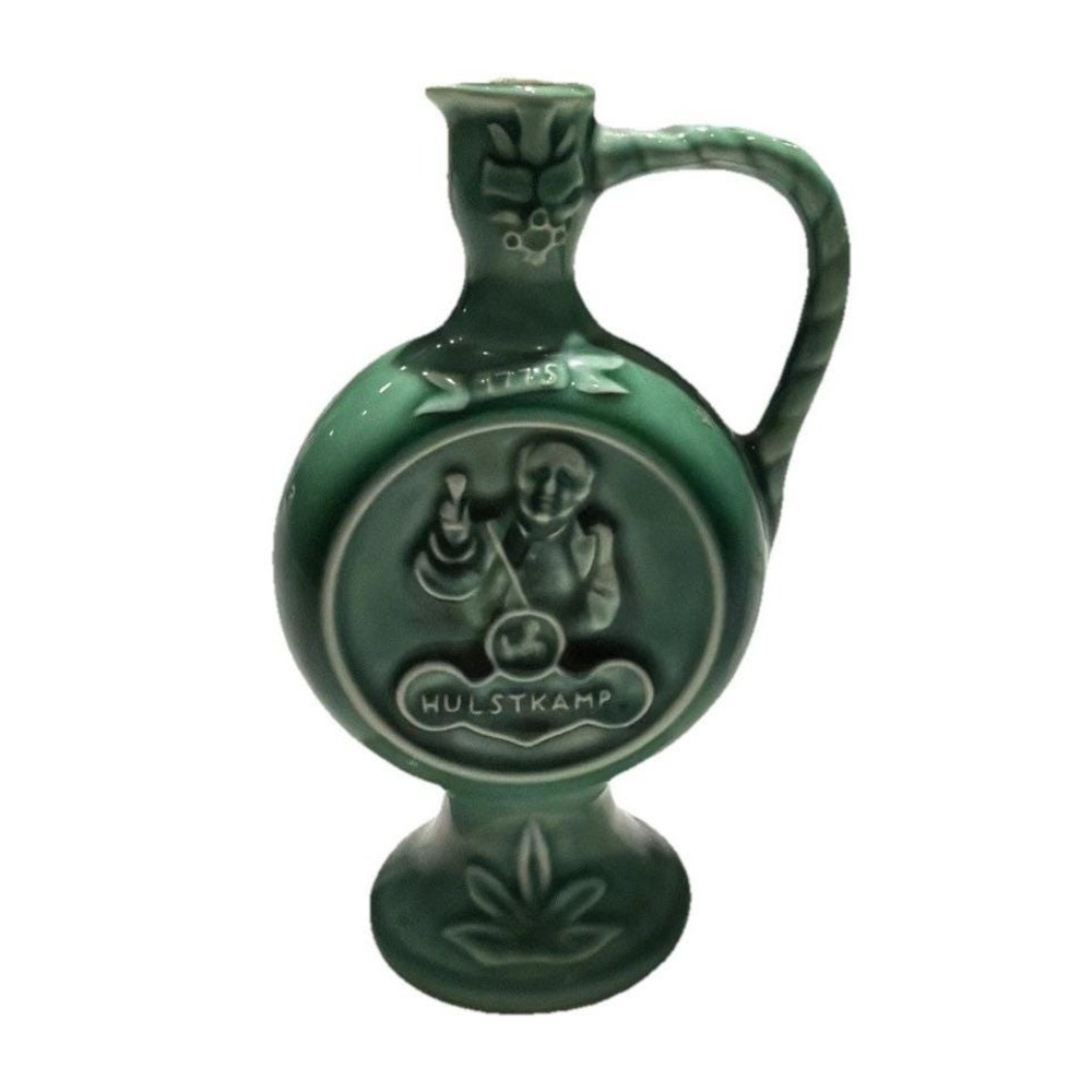 Gouda Hulstkamp Green Pottery MoonFlask‎ Decanter Bottle 1775 7.1/4" High Wine